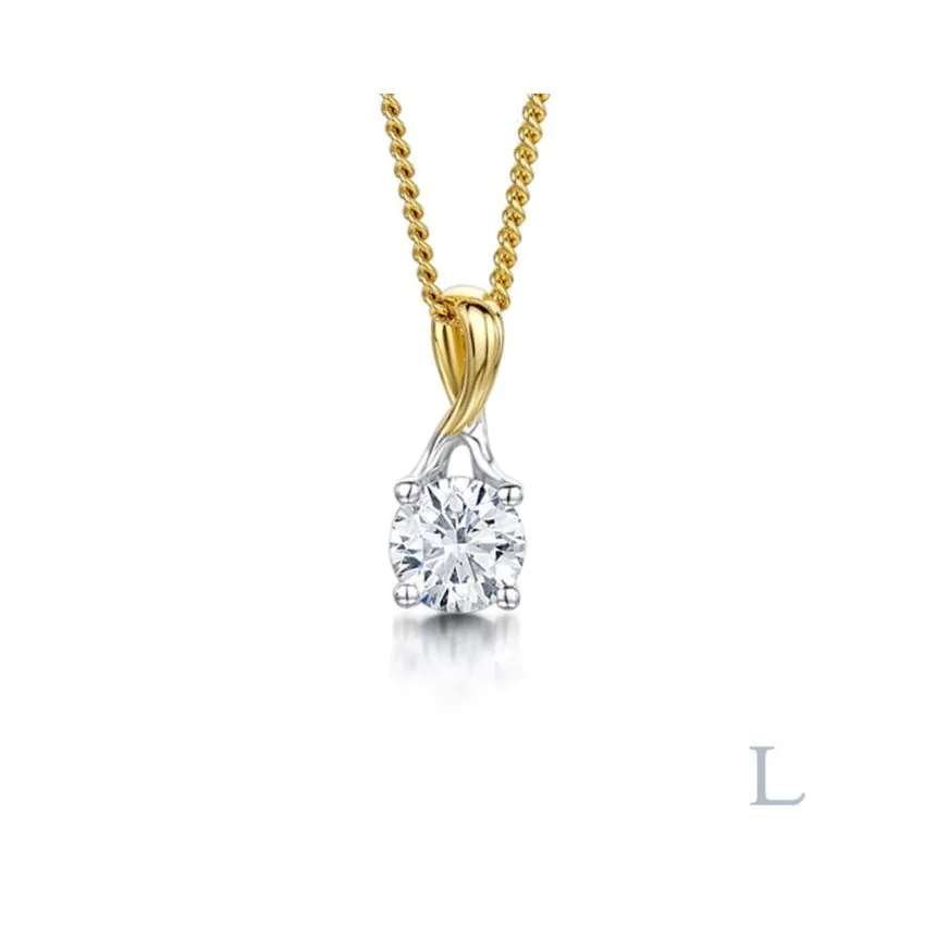 Isabella 18ct Yellow Gold & Platinum 0.40ct G SI1 Brilliant Cut Diamond Pendant