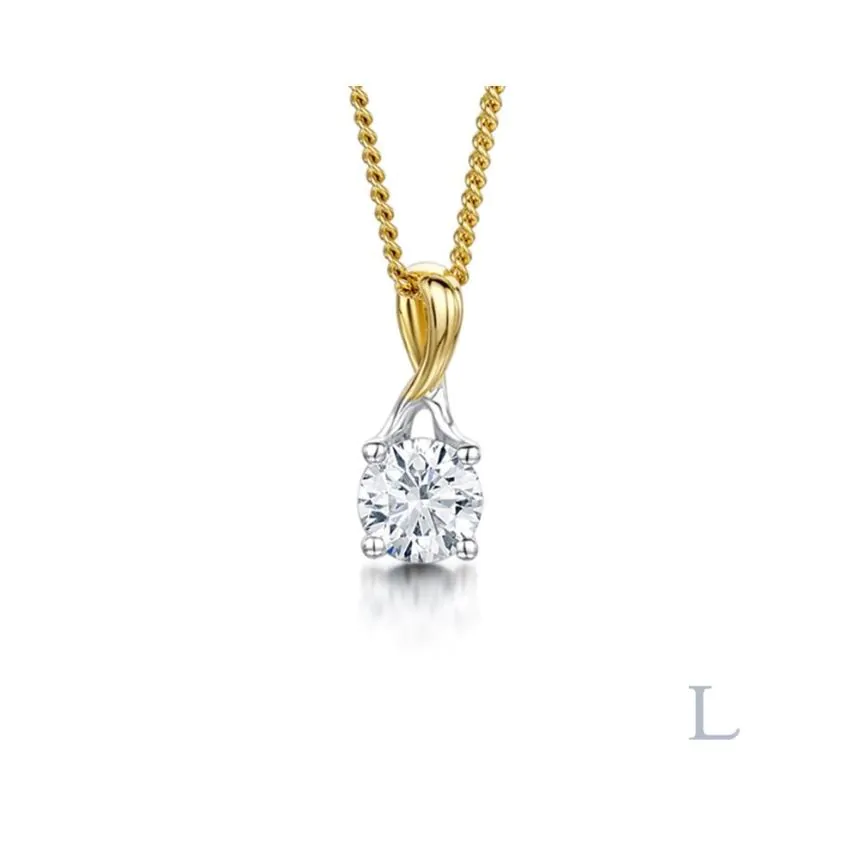 Isabella 18ct Yellow Gold & Platinum 0.51 D SI1 Brilliant Cut Diamond Pendant