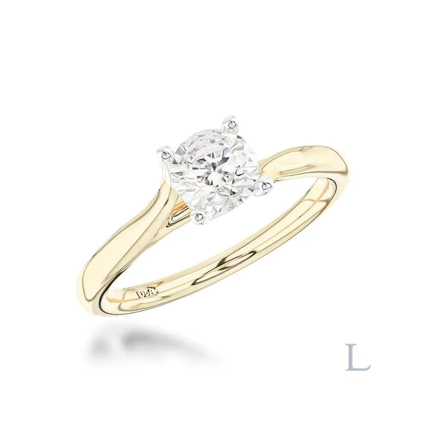 Isabella 18ct Yellow Gold & Platinum 0.50ct G SI1 Brilliant Cut Diamond Solitaire Ring