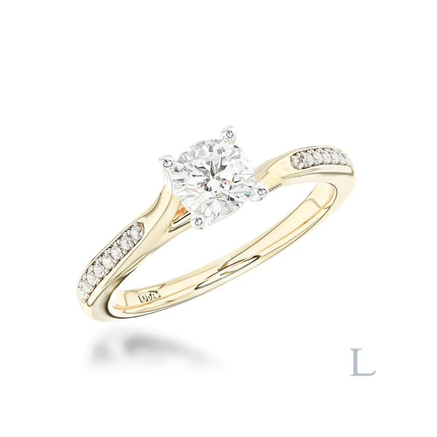 Isabella 18ct Yellow Gold & Platinum 0.35ct G SI1 Brilliant Cut Diamond Solitaire Ring