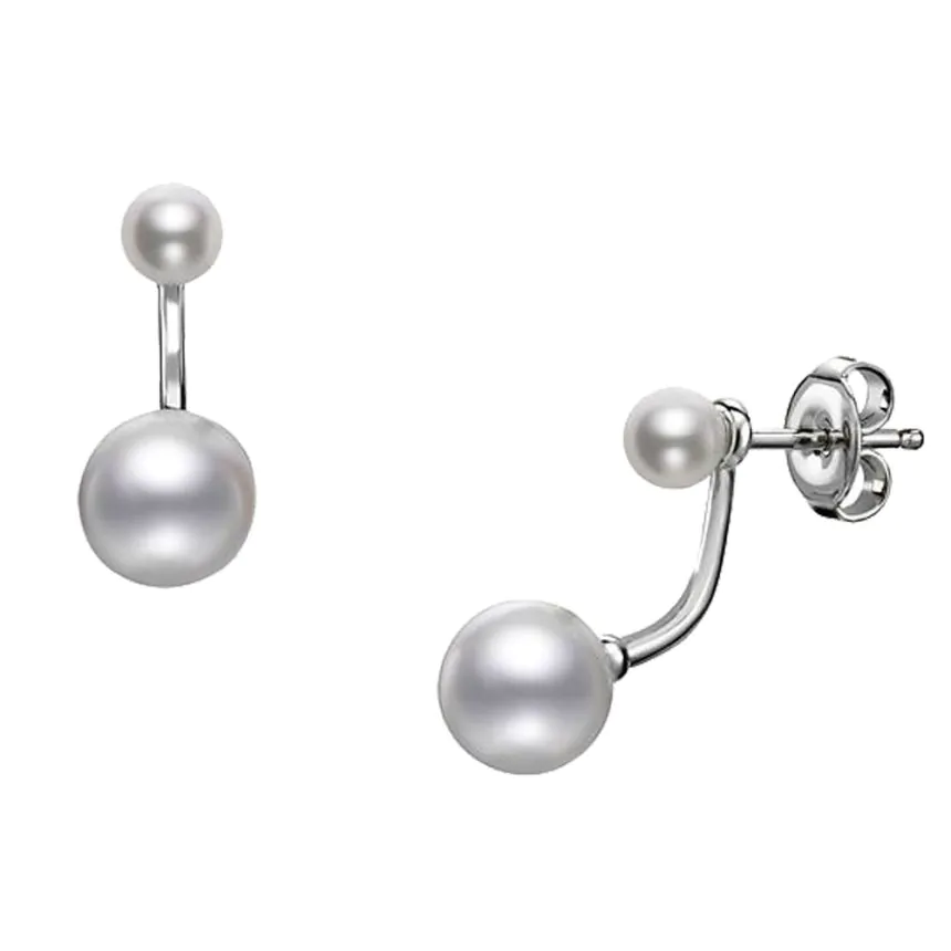 Mikimoto Duet 18ct White Gold Duet Pearl Earrings