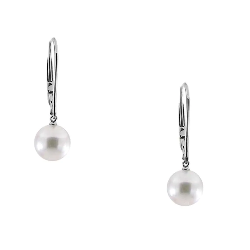 Mikimoto 18ct White Gold Akoya Pearl Drop Earrings