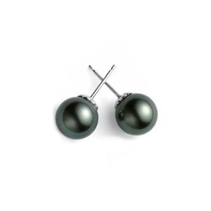 Mikimoto Classic Collection 18ct White Gold Black South Sea Pearl Stud Earrings