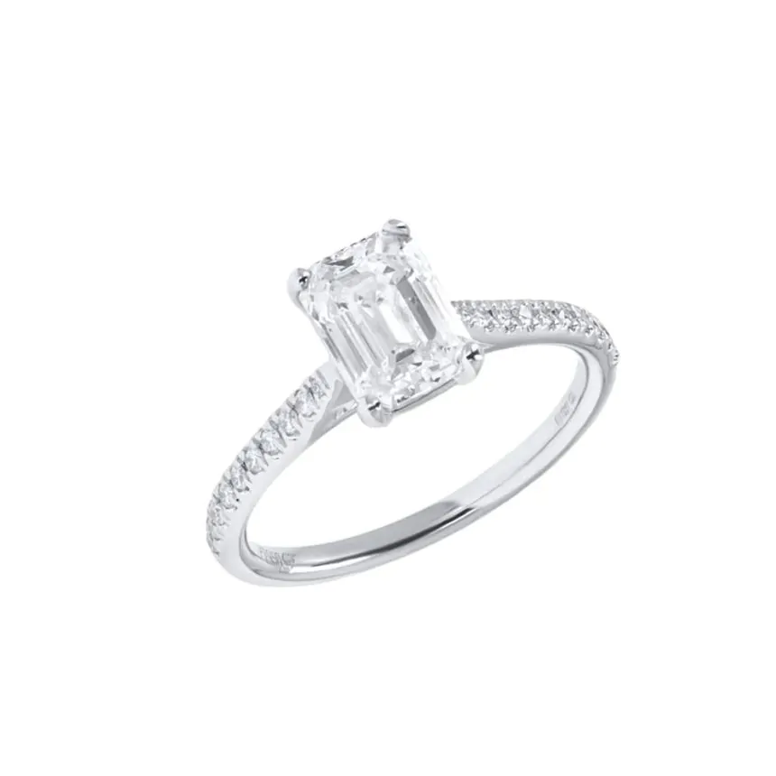 Platinum 1.64ct Diamond Solitaire Ring with Diamond Shoulders