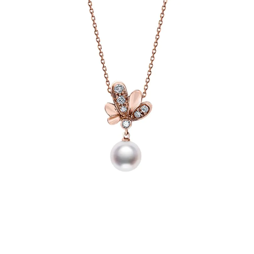 Mikimoto 18ct Rose Gold Dandelion Pearl Pendant