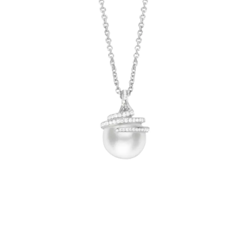 Mikimoto 18ct White Gold Pearl Pendant and Chain