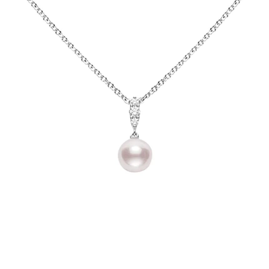 Mikimoto Morning Dew 18ct White Gold White South Sea Pearl and Diamond Necklace