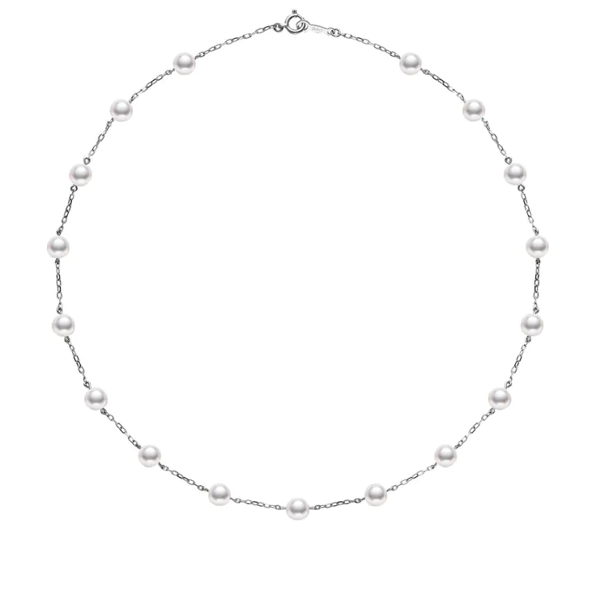 Mikimoto Chain 18ct White Gold Pearl Necklace