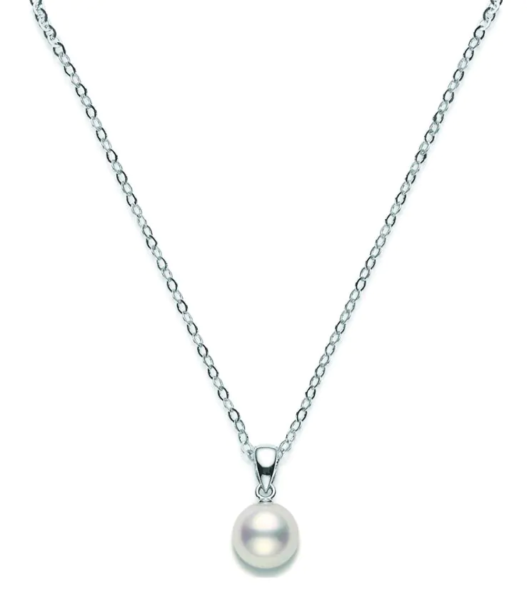 Mikimoto 18ct White Gold AA Pearl Pendant