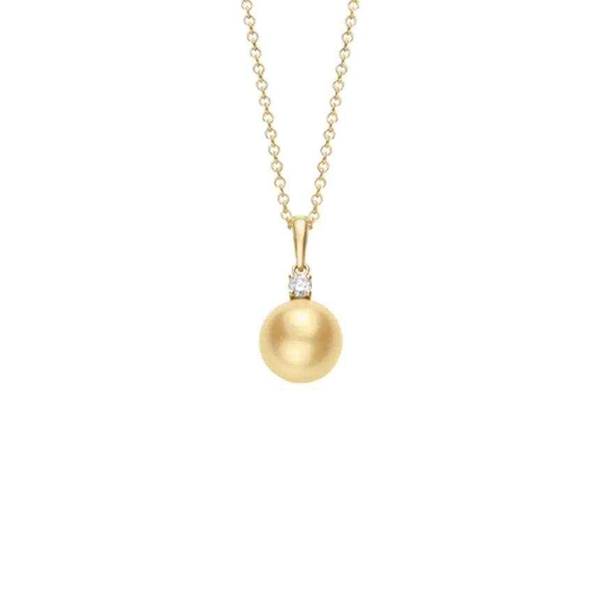 Mikimoto Golden South Sea Pearl & Diamond Pendant PPS902GDK
