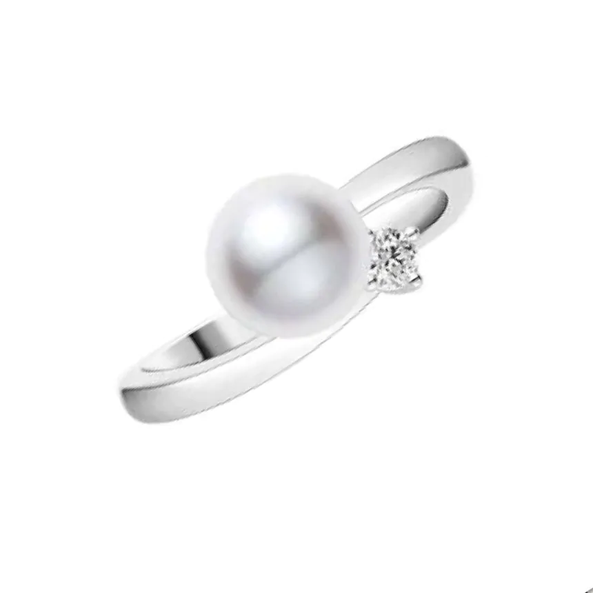 Mikimoto Classic Elegance 18ct White Gold Akoya Pearl and Diamond Ring