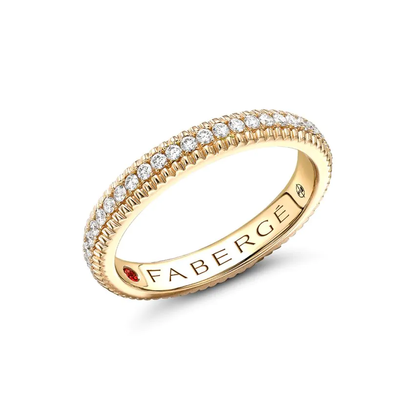 Fabergé Colours of Love Yellow Gold Diamond Fluted Eternity Ring 847RG1942