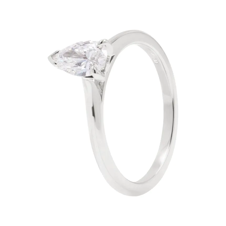 Wendy Platinum 0.50ct Pear Cut Diamond Solitaire Ring