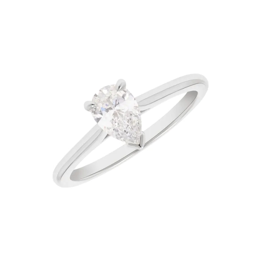Wendy Platinum 0.50ct Pear Cut Diamond Solitaire Ring