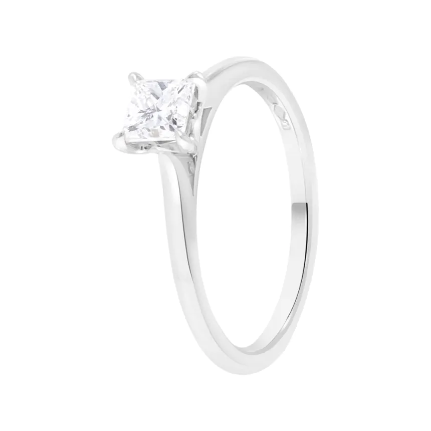 Wendy Platinum 0.54ct Princess Cut Diamond Solitaire Ring
