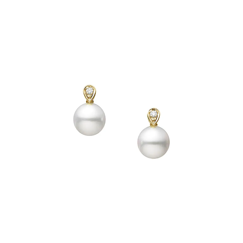 Mikimoto 18ct Yellow Gold Pearl Earrings