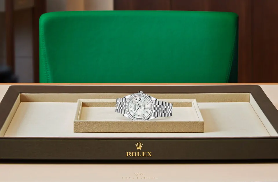 Rolex Datejust 36 M126284RBR-0011 watch on tray