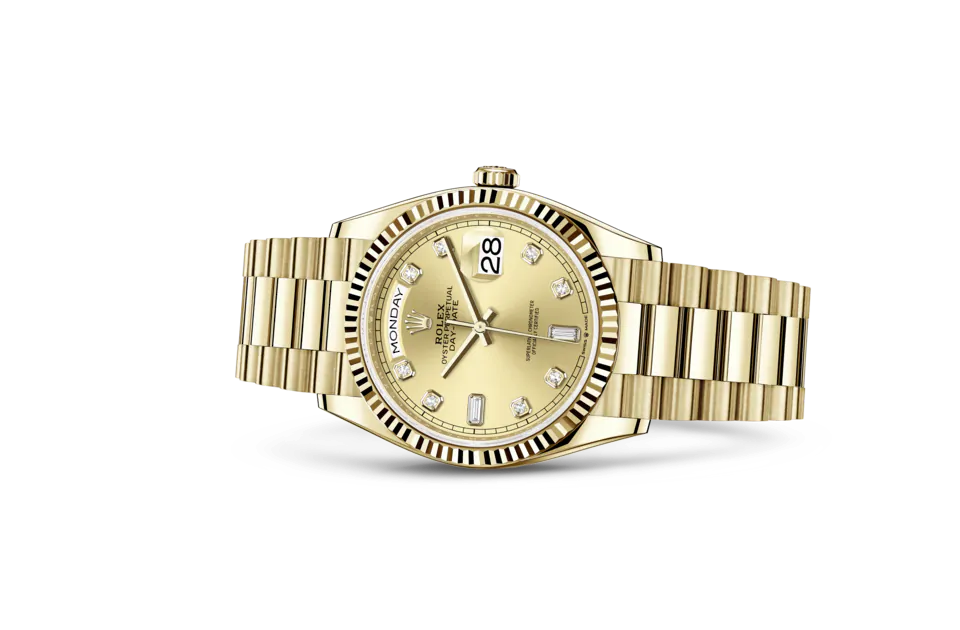 Rolex Day-Date 36 M128238-0008 watch on side