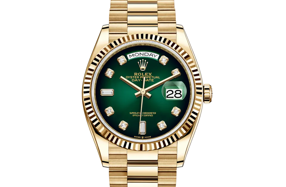 Rolex Day-Date 36 M128238-0069 watch front facing