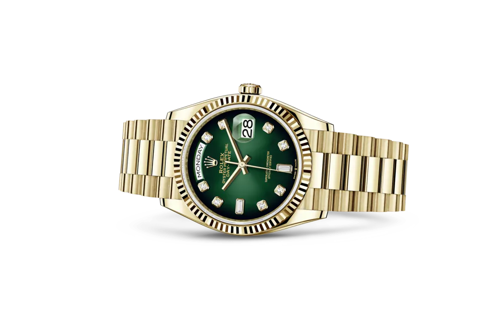 Rolex Day-Date 36 M128238-0069 watch on side