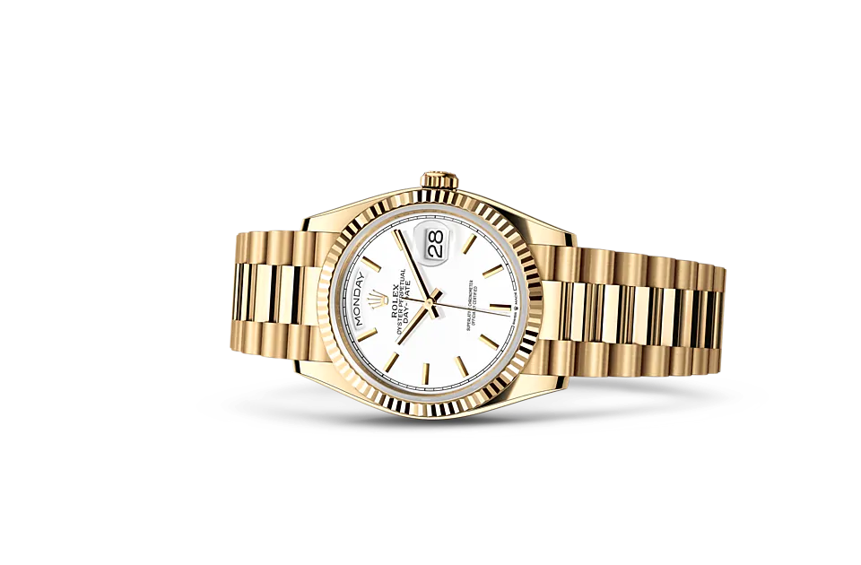 Rolex Day-Date 36 M128238-0081 watch on side
