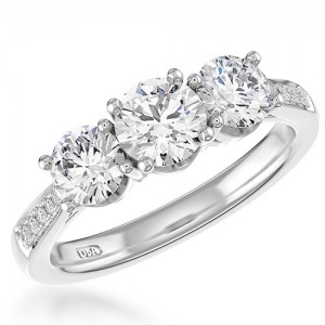 Platinum Three Stone Diamond Ring