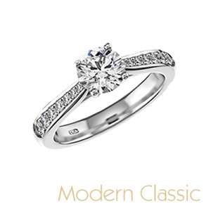 modern classic enagagement rings