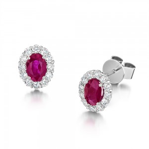 Ruby and diamond earrings