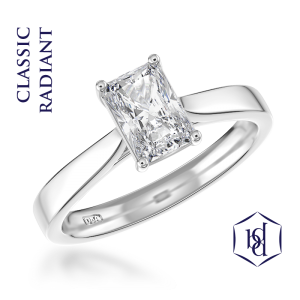 Radiant cut diamond ring