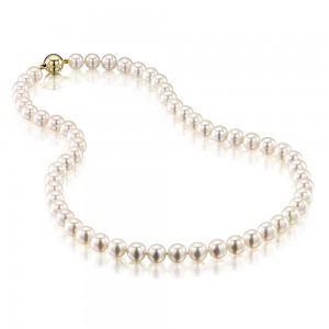 D.Ammo 14ct Yellow Gold Akoya Pearl 7X7.5mm Necklet