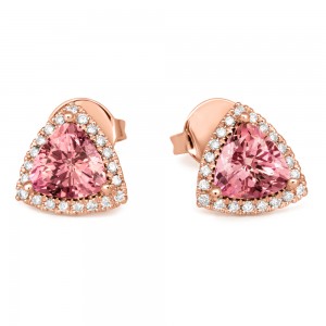 Tivon 18ct Rose Gold Morganite And Diamond Earrings