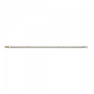 Crislu Yellow Gold Plated Round Stone 5.2CT Tennis Bracelet