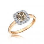 Laings 18ct Rose Gold Brown Diamond Engagement Ring