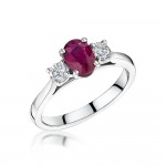 Laings 18ct White Gold 0.98ct Ruby And Diamond Engagement Ring