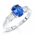 Laings 18ct White Gold 1.40ct Tanzanite And Diamond Ring