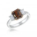 Laings 18ct White Gold Brown Diamond Trilogy Ring