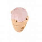 Bronzallure Rose Gold Plated Rose Quartz Heart Ring