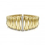 CHIMENTO Bamboo 18ct Yellow Gold Diamond Bangle