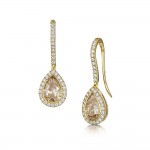 Laings 18ct Rose Gold Pear Cut Chocolate Diamond Earrings