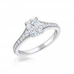Laings Signature 18ct White Gold 1.03ct D SI2 Oval Cut Diamond Ring