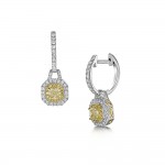 Laings 18ct White Gold Yellow Diamond Earrings