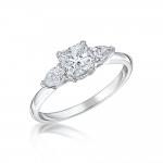 Laings Signature Platinum 0.90ct Radiant Cut Trilogy Diamond Ring