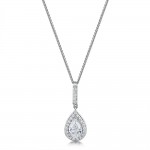 Laings 18ct White Gold 0.90ct Pear Cut Diamond Pendant