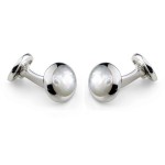 Deakin & Francis Silver Oval With Mother Of Pearl Cufflinks