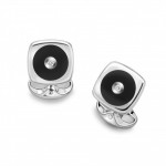 deakin francis silver black diamond cufflinks mens jewellery laings