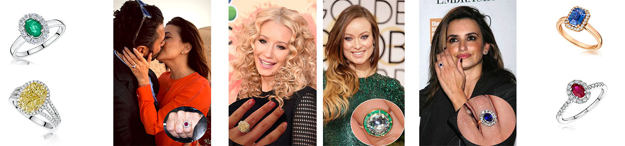 Trend Alert: Coloured Celebrity Engagement Rings