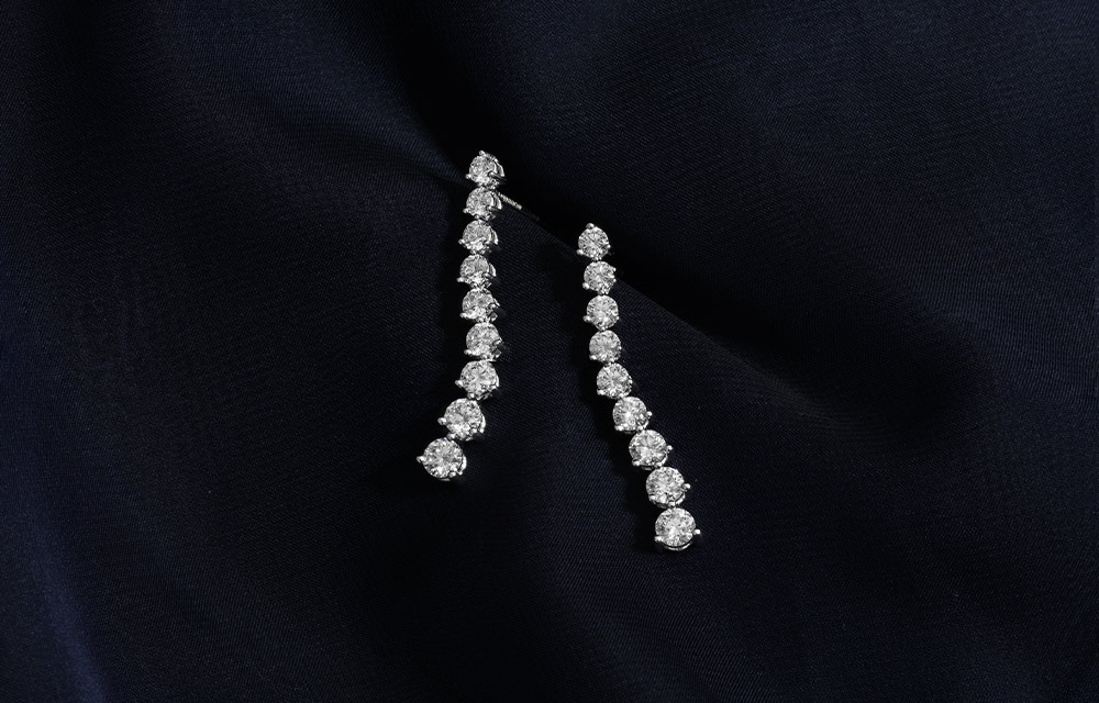 Diamond drop earrings