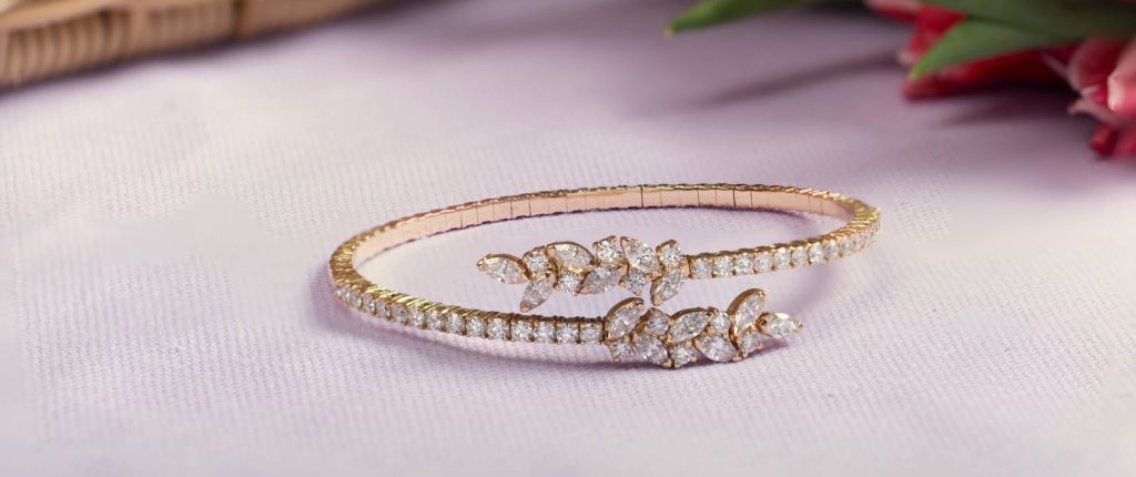 Rose Gold diamond bangle