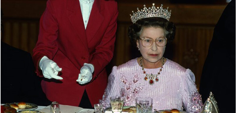 Queen Elizabeth wearing the girls of great britain and ireland tiara