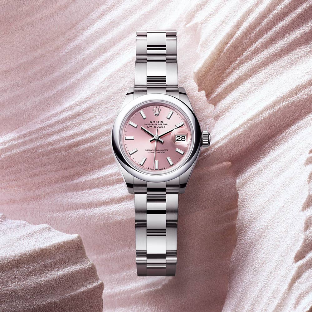 Steel Rolex Lady-Datejust Pink Dial